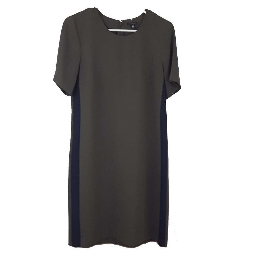 Ann Taylor Shift Dress Women's Size 6 Dark Olive Green Short Sleeve